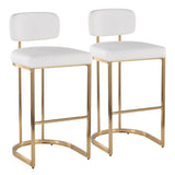 Demi - Fixed-Height Barstool (Set of 2) - Gold Metal Base