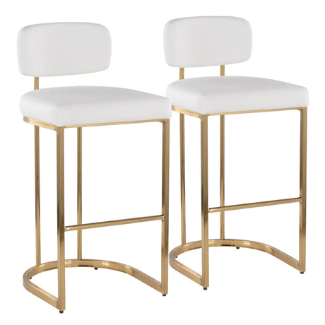 Demi - Fixed-Height Barstool (Set of 2) - Gold Metal Base