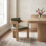 Sacha - Vegan Leather Upholstered Dining Chair With Natural Base (Set of 2)