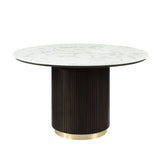 Clayten - Around Dining Table - Marble / Espresso
