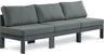 Nizuc - Outdoor Patio 3 Seat Armless Modular Sofa With Gray Frame