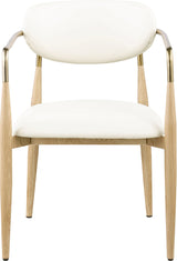 Ronda - Vegan Leather Upholstered Dining Arm Chair - Natural Legs
