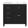Bathroom Vanity With Sink, 1 Tip Out Drawer, 3 Side Drawers, Adjustable Shelf