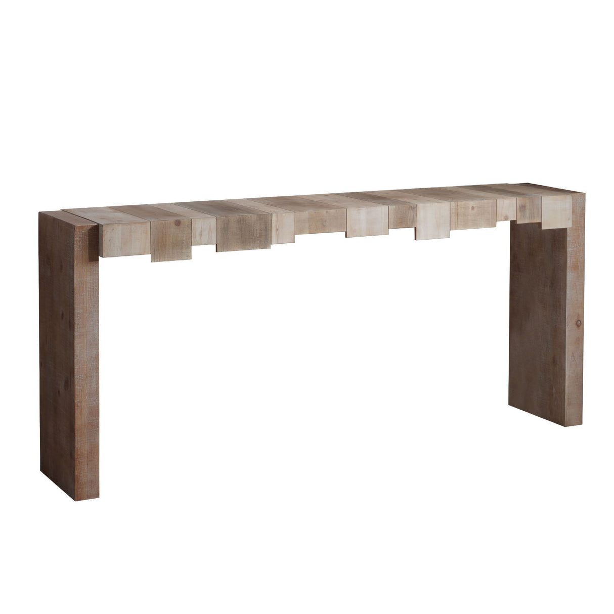 Modern Rustic Table With Sculpted Block Design