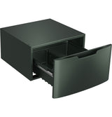 GE Profile GFP1528PWGN laundry pedestal angled view