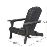 Zenithia - Outdoor Foldable Adirondack Chair With 2 Cup Holders