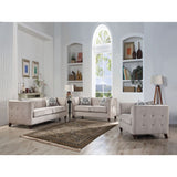 Cyndi - Loveseat With 2 Pillows - Tan Velvet