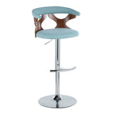 Gardenia - Adjustable Barstool - Chrome Base & Walnut Backrest