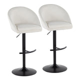 Matisse - Highback Adjustable Barstool With Rounded T Footrest (Set of 2) - Black Metal