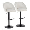 Matisse - Highback Adjustable Barstool With Rounded T Footrest (Set of 2) - Black Metal