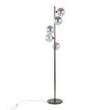 Bubbles - Metal Floor Lamp - Black Chrome Metal, Iridescent Glass Sconces