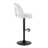 Ava - Upholstered Adjustable Barstool (Set of 2) - Black Metal