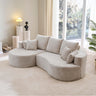 2 Piece Fabric Cloud Curved Sectional Sofa With Chaise For Living Room
