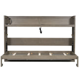 Murphy Bed With Desk, LED Light And USB Charging Station