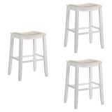 Iyani - Coastal Modern Wood Bar Height Kitchen Bar Stool