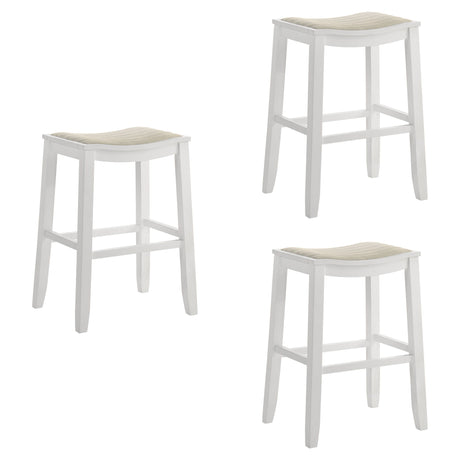 Iyani - Coastal Modern Wood Bar Height Kitchen Bar Stool