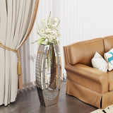 U - Shaped Floor Vase With Shattered Diamond Mirror Surface