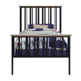 Zudora - Twin Bed - Antique Oak & Black