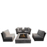 Contemporary Patio Seating Set With Fire Pit