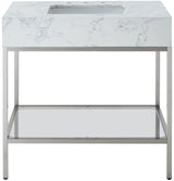 Marmo - Engineered Marble Bathroom Vanity With Chrome Base
