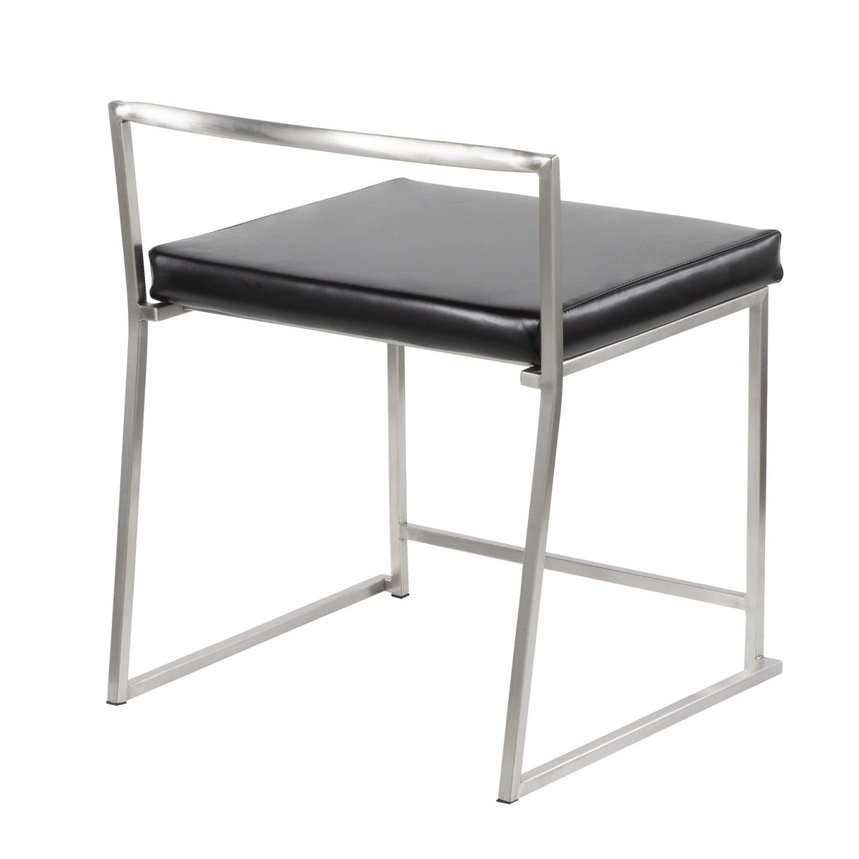 Fuji - Contemporary Stackable Dining Chair (Set of 2) - Silver Frame