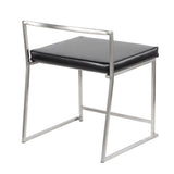 Fuji - Contemporary Stackable Dining Chair (Set of 2) - Silver Frame