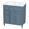 Freestanding Bathroom Vanity With Sink, Soft Close Door, Tip Out Drawer