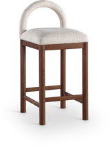 Conrad - Linen Counter Stool With Brown Legs