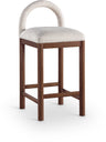 Conrad - Linen Counter Stool With Brown Legs