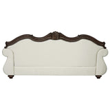 Pierce - Sofa With 5 Pillows - Beige Fabric & Cherry