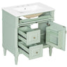 Modern Bathroom Vanity With Sink, Freestanding Cabinet With Flip Drawer & Adjustable Shelf