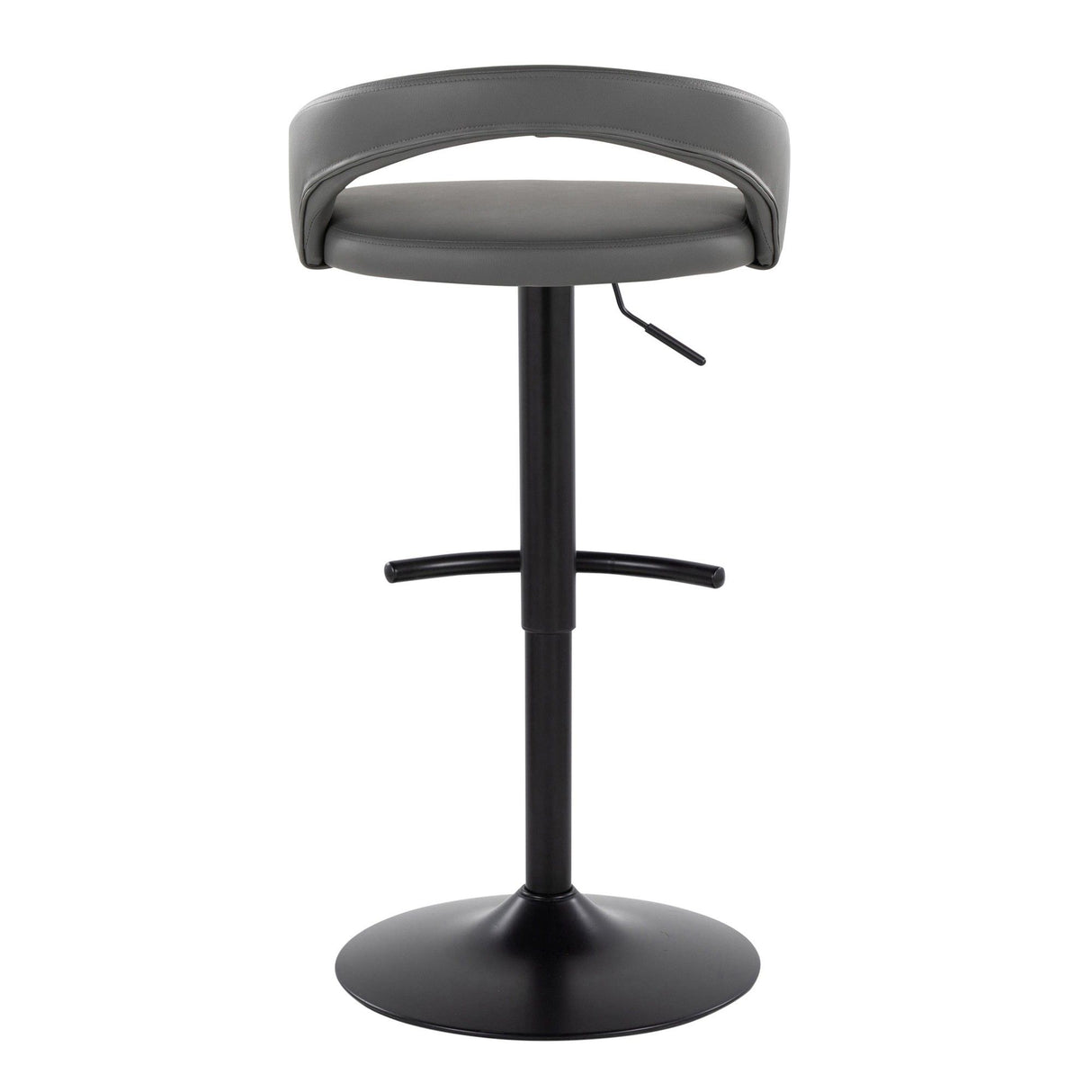 Grotto - Upholstered Adjustable Barstool - Black Metal Base