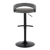 Grotto - Upholstered Adjustable Barstool - Black Metal Base