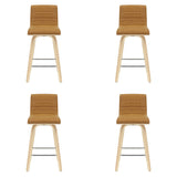 Vienna - 35.5" Swivel Counter Height Square Back Wood Bar Stool With Faux Leather Seat