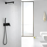 Brass Shower System With 10" Rainfall Shower Head And Handheld Sprayer - Matte Black
