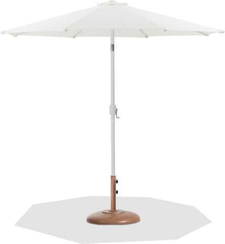 Fiji - Aluminum Patio Umbrella With Round Teak And White Base