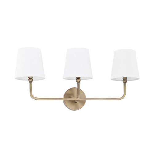 Capital Lighting 119331AD674 Dawson 3 Bulb Bathroom Light - Aged Brass