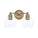Capital Lighting 121121AD426 Mid-Century 2 Bulb Bathroom Light - Aged Brass