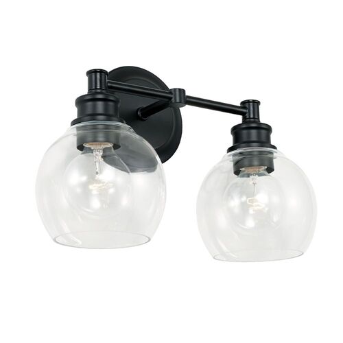 Capital Lighting 121121MB426 Mid-Century 2 Bulb Bathroom Light - Matte Black