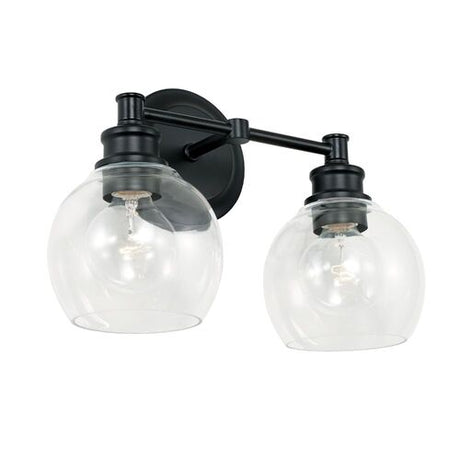 Capital Lighting 121121MB426 Mid-Century 2 Bulb Bathroom Light - Matte Black