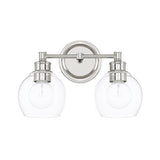 Capital Lighting 121121PN426 Mid-Century 2 Bulb Bathroom Light - Polished Nickel