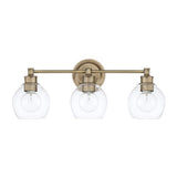 Capital Lighting 121131AD426 Mid-Century 3 Bulb Bathroom Light - Aged Brass