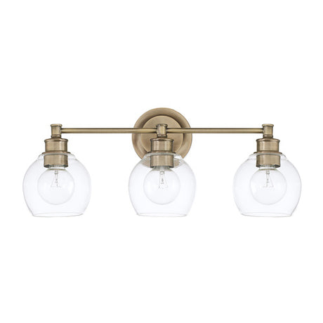 Capital Lighting 121131AD426 Mid-Century 3 Bulb Bathroom Light - Aged Brass