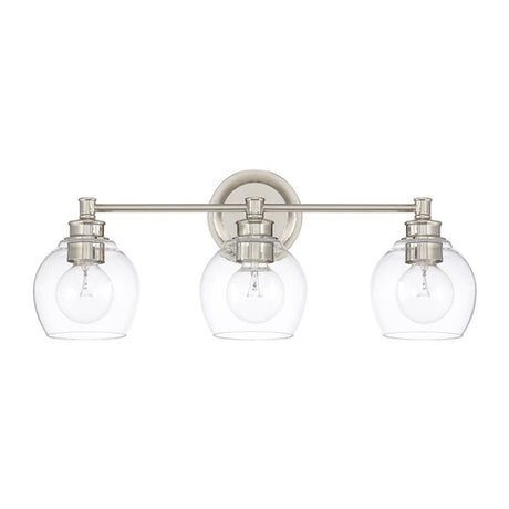 Capital Lighting 121131PN426 Mid-Century 3 Bulb Bathroom Light - Polished Nickel
