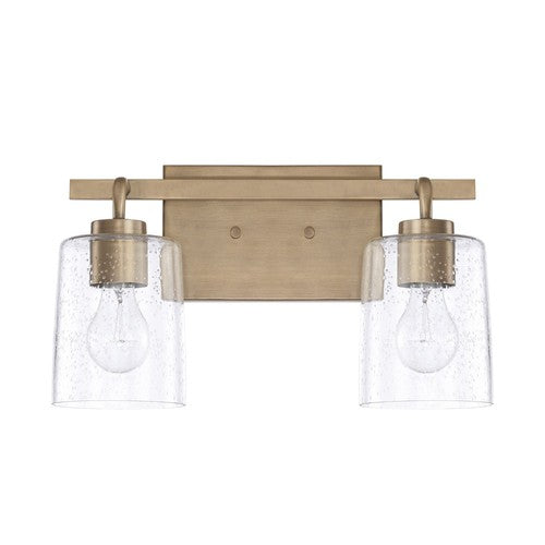 Capital Lighting 128521AD449 Greyson 2 Bulb Bathroom Light - Aged Brass