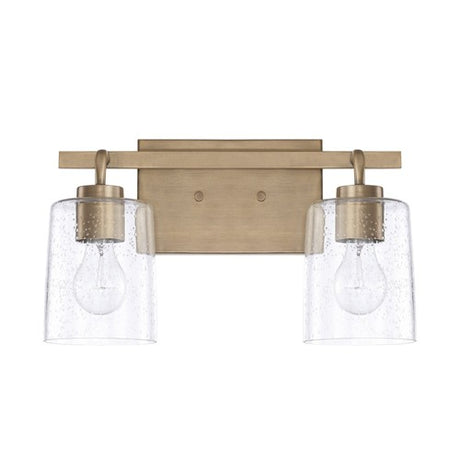 Capital Lighting 128521AD449 Greyson 2 Bulb Bathroom Light - Aged Brass