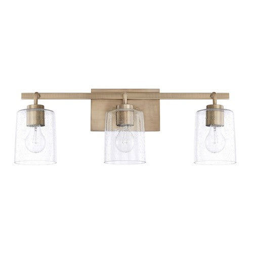 Capital Lighting 128531AD449 Greyson 3 Bulb Bathroom Light - Aged Brass