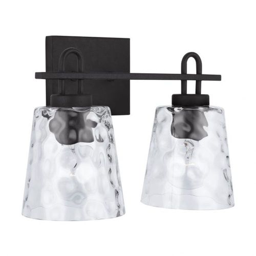 Capital Lighting 138322BI492 Independent 2 Bulb Bathroom Light - Black Iron