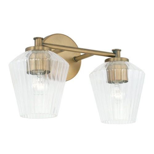 Capital Lighting 141421AD507 Beau 2 Bulb Bathroom Light - Aged Brass