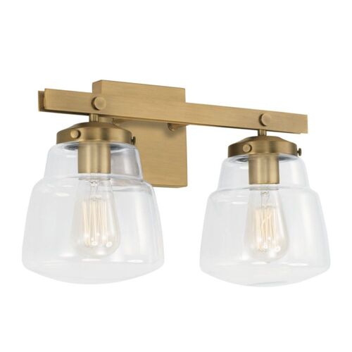 Capital Lighting 142721AD518 Dillon 2 Bulb Bathroom Light - Aged Brass